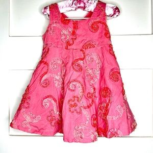 Ribbon Appliqué Pink Dress